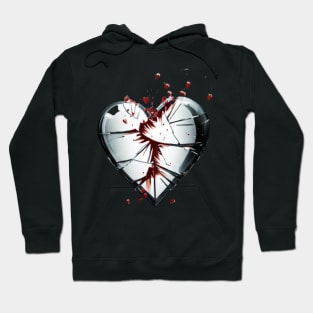 Broken Bleeding Glass Heart Hoodie